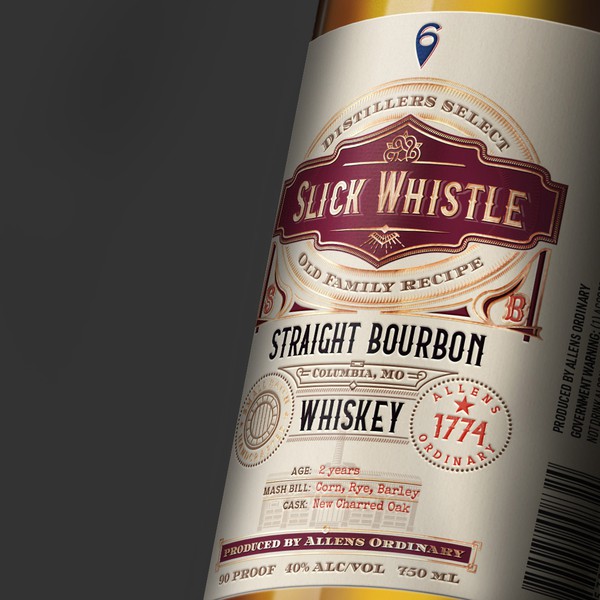 Bourbon Whiskey Design Label