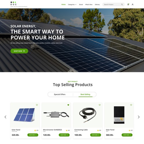 Designs | Solar-Wholesale Shopify Store Design | Web page design contest