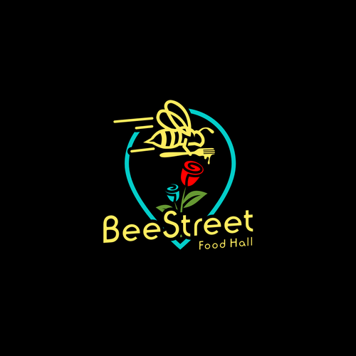 BeeStreet - a ghost kitchen Food Hall logo! Design by Graphtor