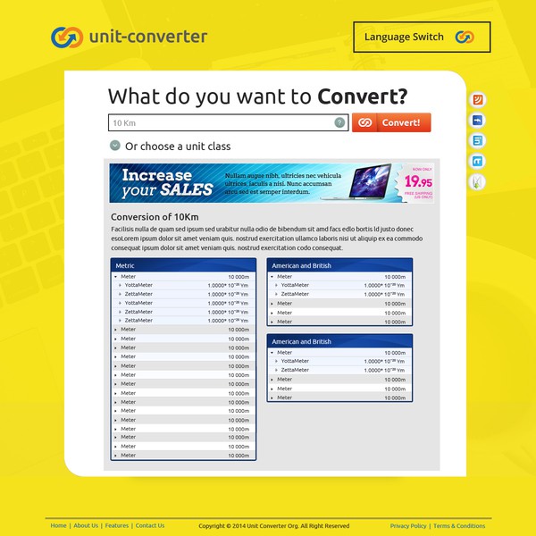 Design realizzato da Creative Design 499 intitolato "Unit Converter Page"
