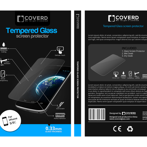 Design packing for Glass Screen Protector Design by Kwei-Kofi