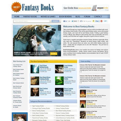 Help Best Fantasy Books with a new website design Design by rosiee007