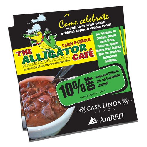 Create a Mardi Gras ad for The Alligator Cafe Design por anilkmr142