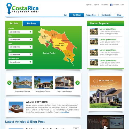 Property Finder Site - WP Home Page Design - Experts Wanted! Design by thecenx