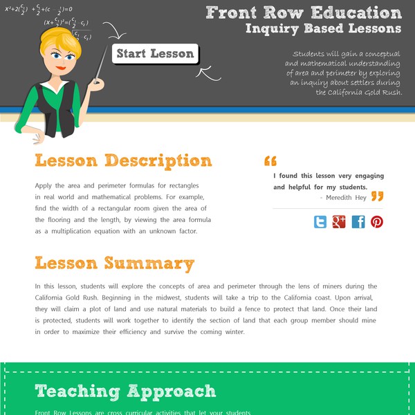 Design by Jamie B titled "Website for Front Row Education"