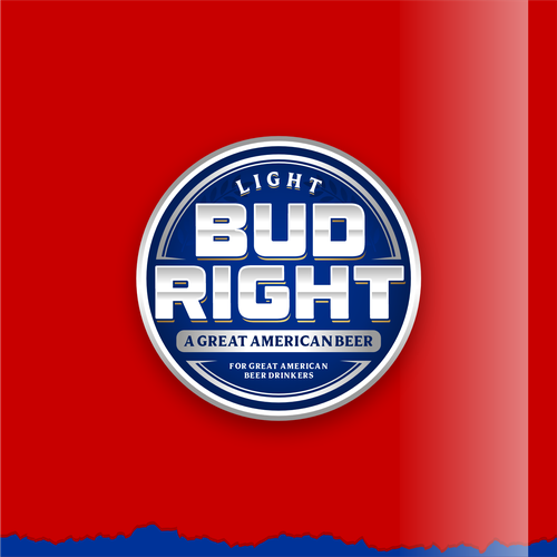 Bud Right.  The great new American Beer for good ol' fashioned American beer drinkers. Design by Voos Studio