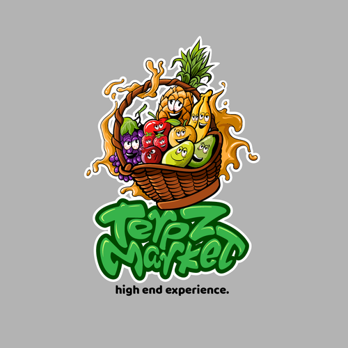 Design a fruit basket logo with faces on high terpene fruits for a cannabis company. デザイン by Antonius Agung