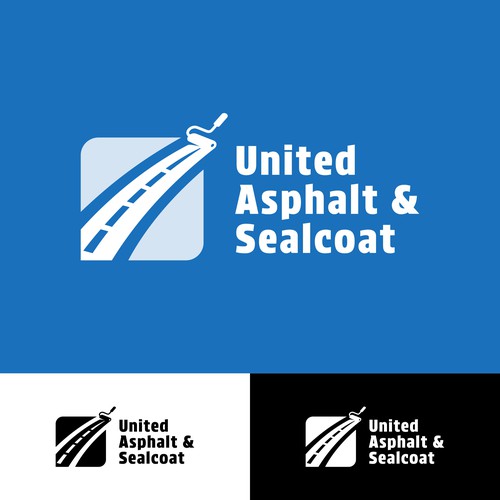 Abstract construction style logo for asphalt sealcoating business Design by AjiCahyaF