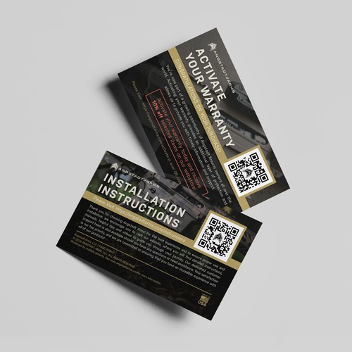 Warranty activation flyer for gun company (postcard) Design by AyaiPop