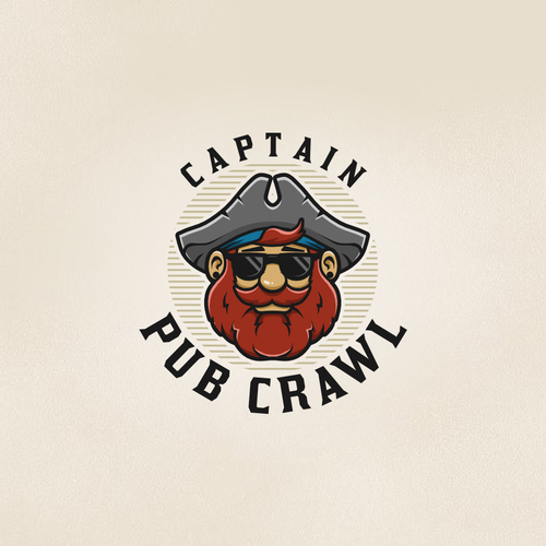 Captain Pub Crawl Logo Design by Widakk