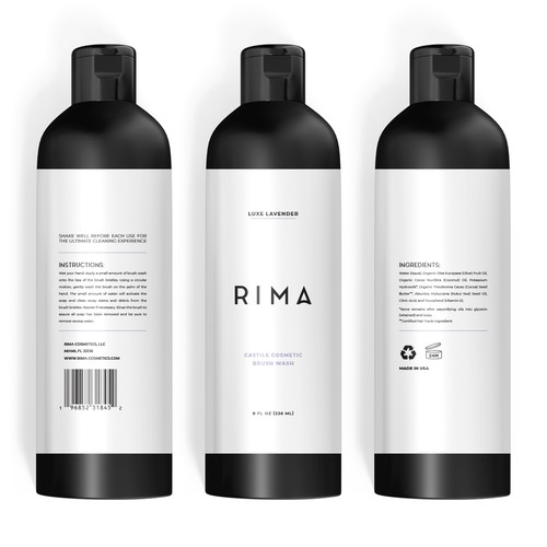 Minimalist Label for a luxury brand of cosmetic brush washes Design by PCab Designs