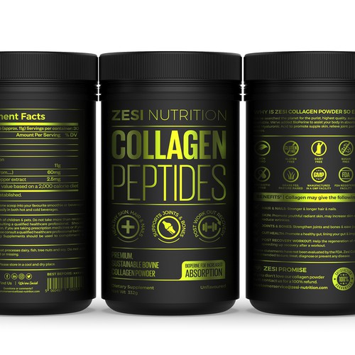 Design an attention grabbing, modern label for our collagen supplement Design by Imee008