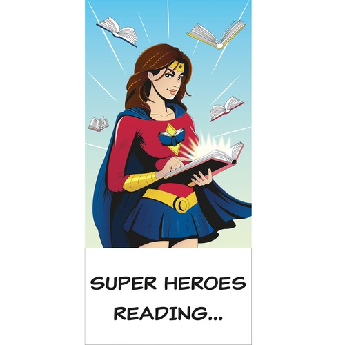 Comics (super-hero) Character - promoting reading in libraries Design by Mariana Carrino