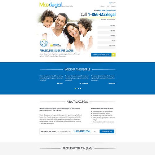 Maxlegal.com needs a new website design Réalisé par 7thdog