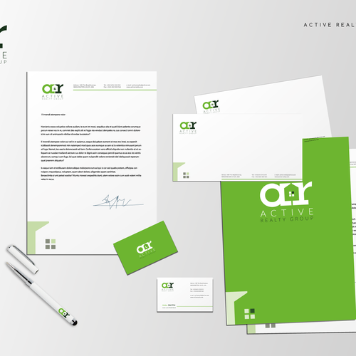 Rebrand capturing logo for real estate firm Active Realty  Design by pulestar