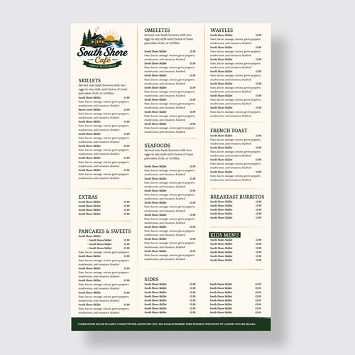 "South Shore Cafe Menu" winning Book cover