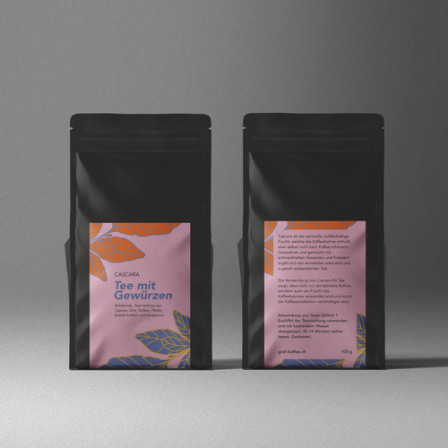 Cascara tea label Design by just.chaosofart