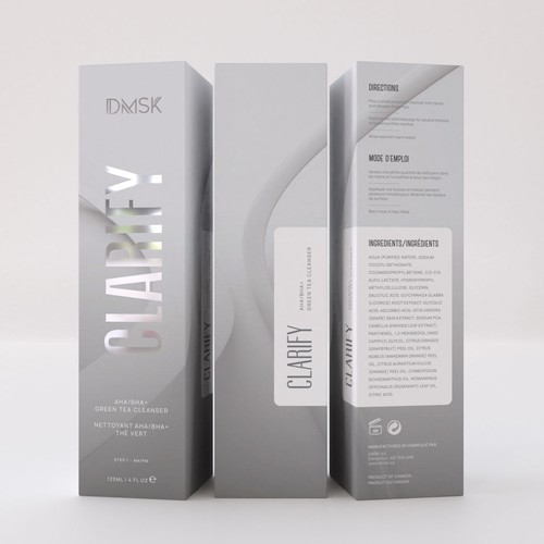 Luxury, high-end product box design for facial cleanser. Design by DG[Graphix]