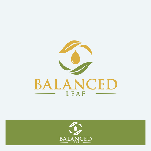 Abstract yin and yang leaf logo for new CBD Brand Design by BLACK PIG