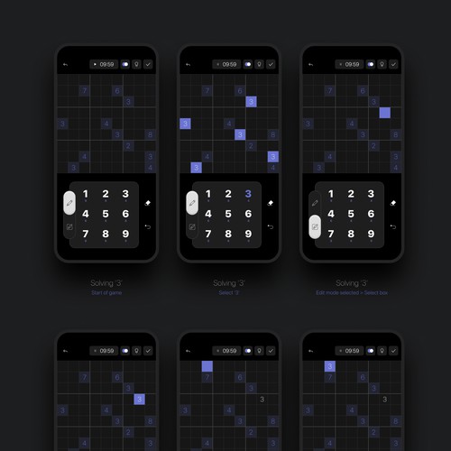 Elegant Sudoku game app design Design by V. L