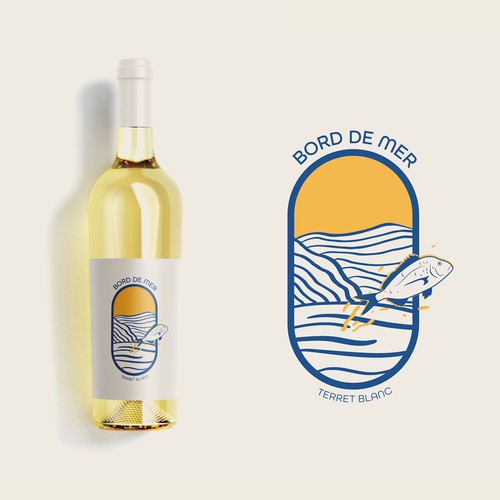 ÉTIQUETTE VIN BLANC / POISSON / ORIGINAL Design by Maxime Eugène