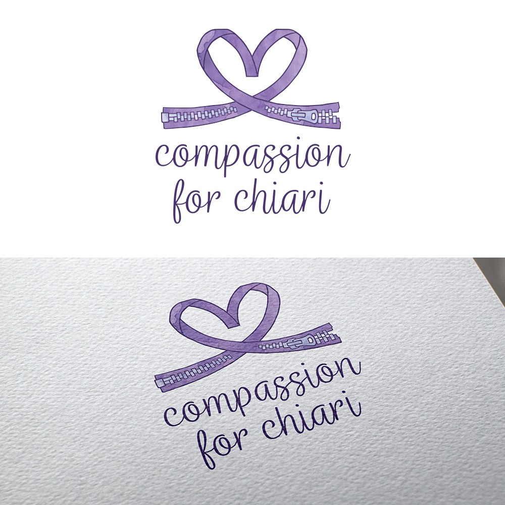 Cancer ribbon logo with the title 'Compassion for Chiari'