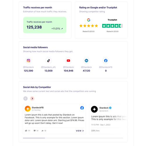One Page Digital Marketing Report Design by RFNco
