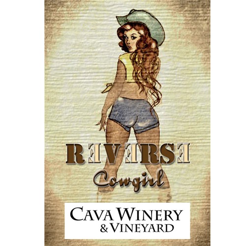 Reverse Cowgirl Wine label Ontwerp door Lalune