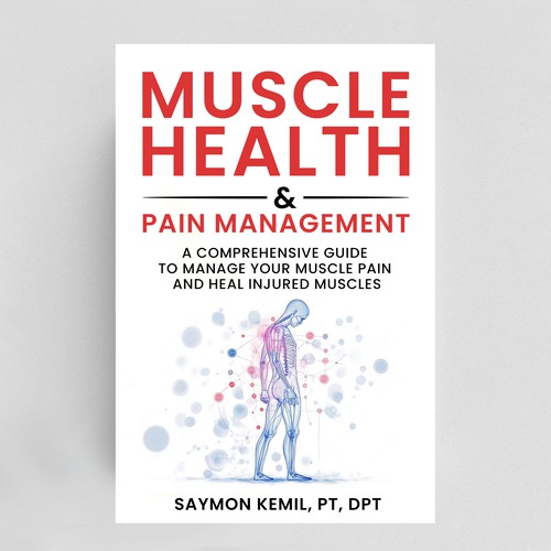 Book cover with a drawing images of the human anatomy combining muscles and bone structure. Design by NoBoundaries