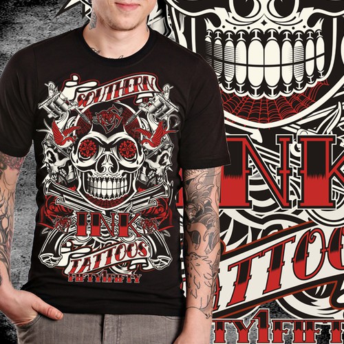 t-shirt design for Southern ink tattoos Design by Djajalangit