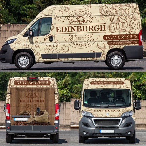 Design a show stopping Van Wrap for Edinburgh Tea and Coffee Co. Design by aricaturrash