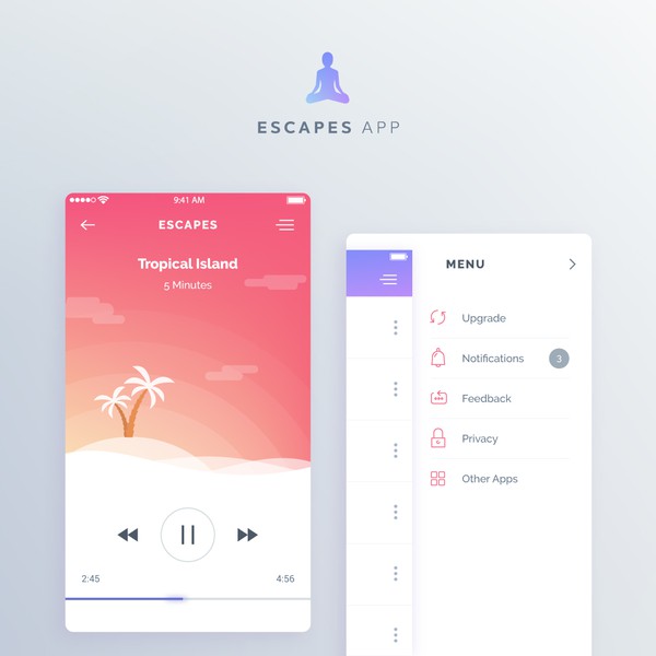 Design by diana08358 titled "Meditation App"
