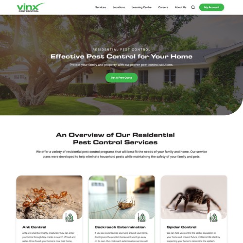 Pest Control Company - Website Re-Design Design by Anant Gupta