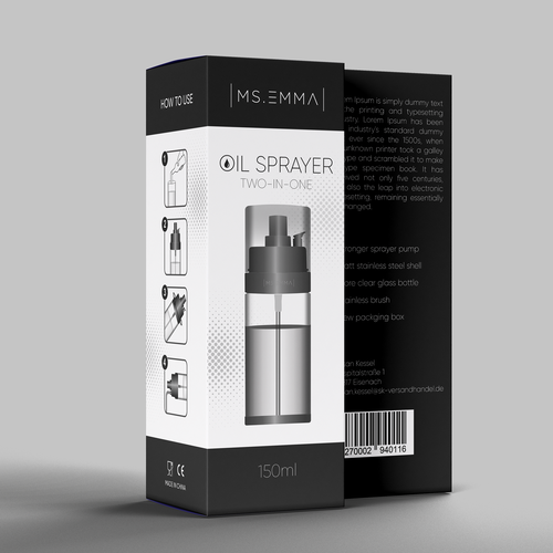 Luxury and Slim Design for a Olive Oil Sprayer Packaging Design réalisé par SONUPARMAR