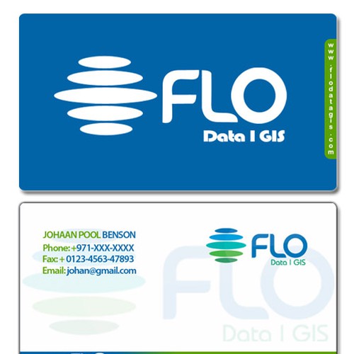Business card design for Flo Data and GIS Diseño de Sohan Suthar