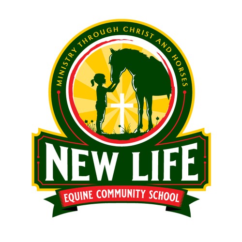Equine Ministry School Logo Diseño de creta