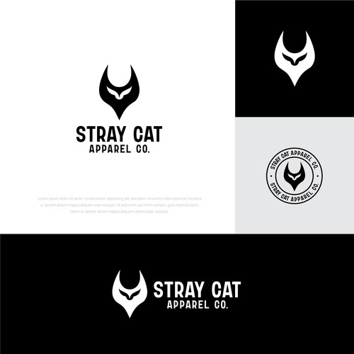Logo for Stray Cat Apparel Co. - Clothing brand that donates 100% to saving cats! Design by Pawan Kumar Droch