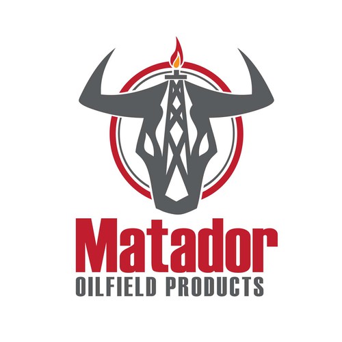 solid logo incorporating a bull around an oil rig | Logo design contest