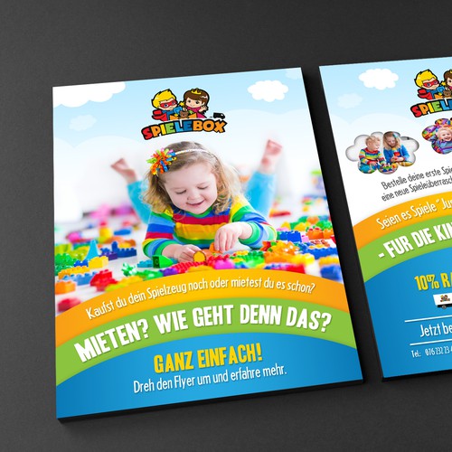 Kreativer Flyer für Kinder und Eltern -> Spieleabo Design by Adwindesign