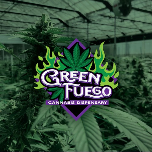 GREEN FUEGO cannabis dispensary logo Design by M.C.M_Design