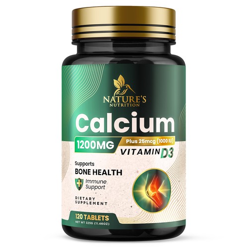 Calcium Plus Vitamin D3 Design Needed for Nature's Nutrition Design réalisé par Davi Giolo ★