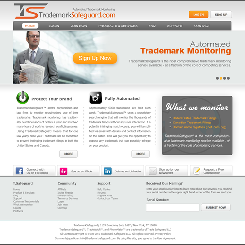 website design for Trademark Safeguard Design by omor.designer