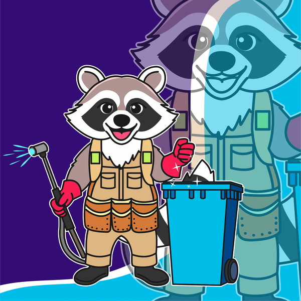 Raccoon cartoon mascot logo