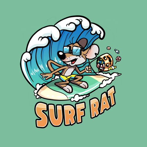 Surf Rat (Please design my husband's childhood comic book character) Design by Manzanocoli