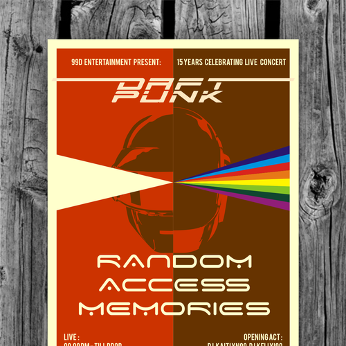 Design 99designs community contest: create a Daft Punk concert poster di DLVASTF ™