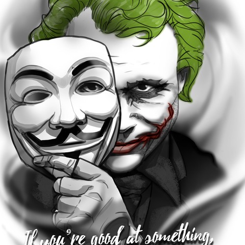 Tattoo Designs - Joker Anonymous Design by Aleksey Tsvik