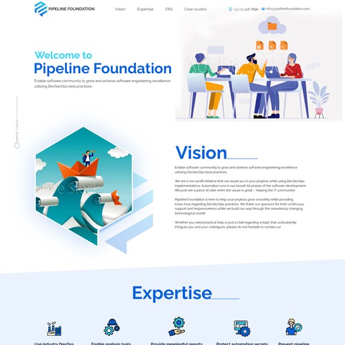 A lightweight design for a non-profit initiative - Pipeline Foundation. Design by Mac88graphic