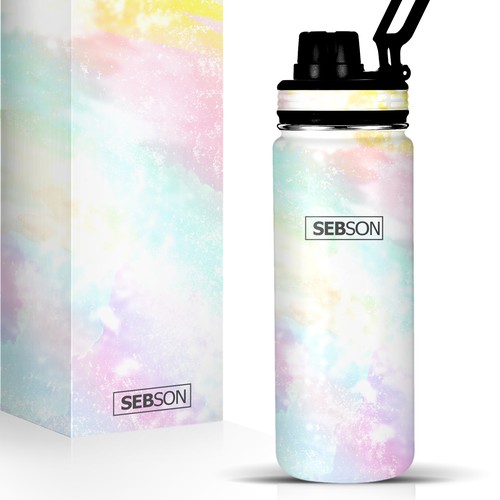 Watercolor design for bottle and mug-ontwerp door WesD