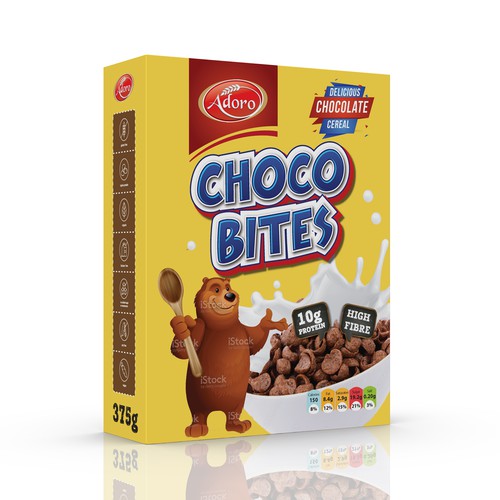 Design a kid friendly packaging (box) for our cereal brand Design by Shark1@