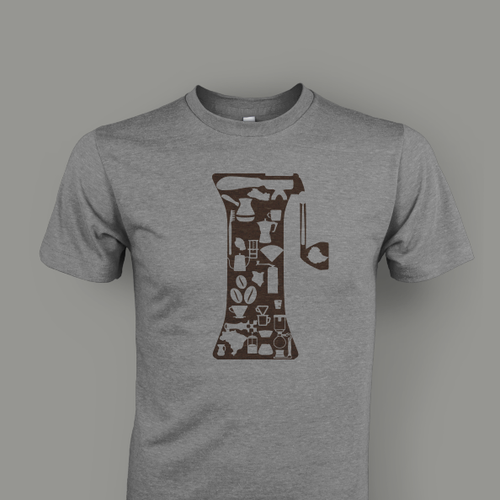 Coffee Collage T-Shirt Design Using Ink Made From Coffee Grounds デザイン by Ian Shaw Design